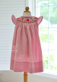 Image 1 of Hand Smocked Apples + Crayons Bishop