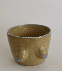 Image 1 of Blue heart nipple tumbler 