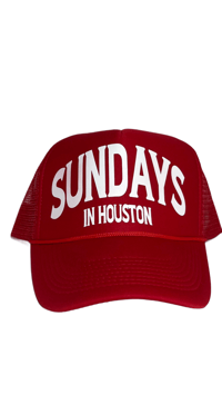 RED TRUCKER HAT
