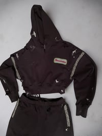 CRYSTAL MECHANIC CROPPED LOGO HOODIE