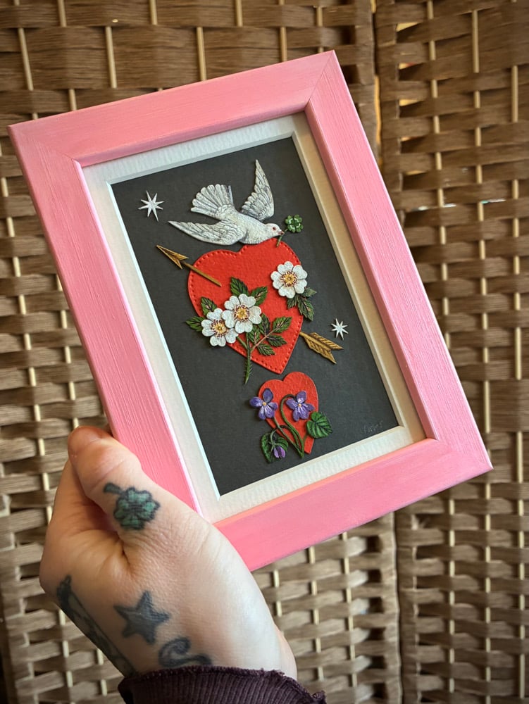 Image of Lovey Dovey Framed Cutouts Original