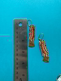 Image 2 of Embossed Vintage Tin & Brass Earrings