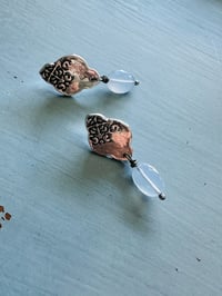 Image 8 of Lavender Chalcedony Medallion Post Earrings