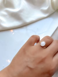 Image 2 of BM Oval Gold Filled 14k Ring (add opal glitter option)