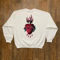 Image 4 of SACRED HEART SWEATSHIRT - white