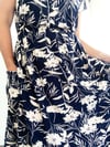Ready Made Navy Rayon Floral Rachael Skirt with free postage 