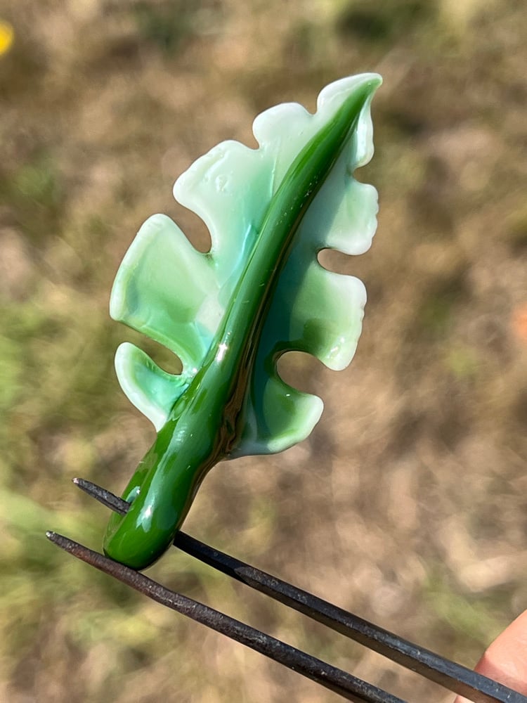 Image of Small Varigated Monstera Leaf Pendant1