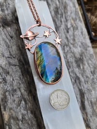 Image 3 of Electroformed THIS IS WHAT SPACE SMELLS LIKE labradorite necklace 04