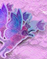 Image 2 of Chasing Butterflies ‘Floral Felinae’ Holographic Sticker