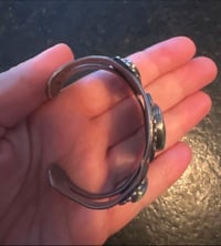 Image 6 of Vintage Fred Harvey 3 stone cuff 