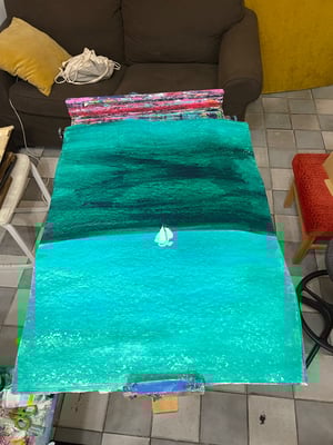 Sail - acrylic on paper 70x50 cm