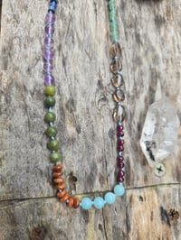 Image 4 of Multi gemstone knotted necklace