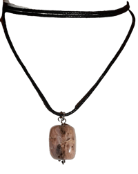 Image 1 of Wrap-around NEW! Pink opal Stone Pendant Necklace Cotton Vegan Cord, Unisex BoHo