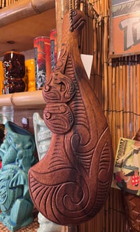 Image 1 of Carved Wood Maori Wahaika Club