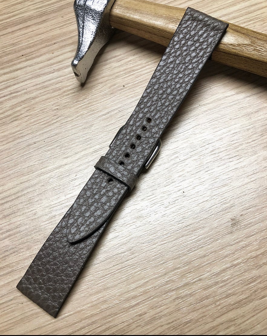 Taupe Grained Calfskin Watch Strap