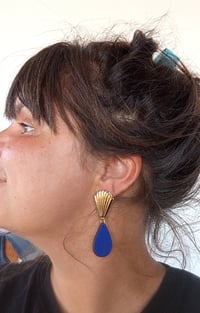 Image 6 of Boucles d'oreilles "Poema" en cuir upcyclé 