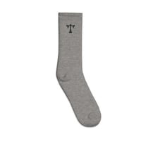 Image 4 of Embroidered socks Grey "Monogram / Scales 1"