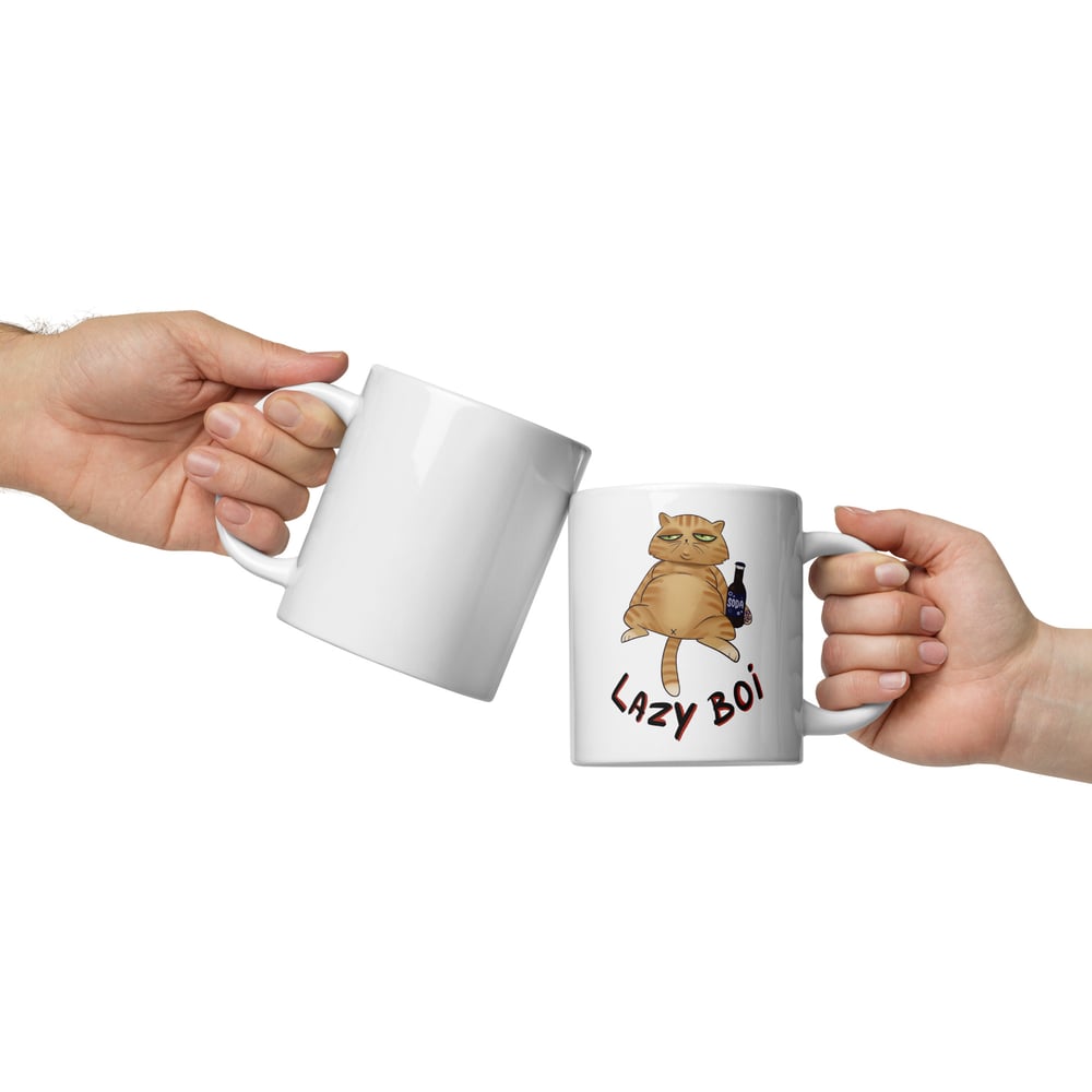 Image of Lazy Boi - White glossy mug