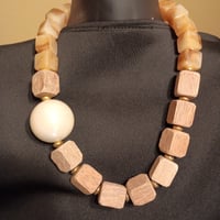 Image 3 of CHUNKY IVORY BROWN WOOD