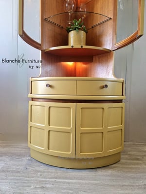 Image of Nathan Corner Drinks Cabinet unit with light - in Indigo Yellow