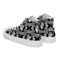 Image 13 of Antique Anatomical Heart Illustration Black/White Baroque Pattern Women’s High Top Canvas Shoes