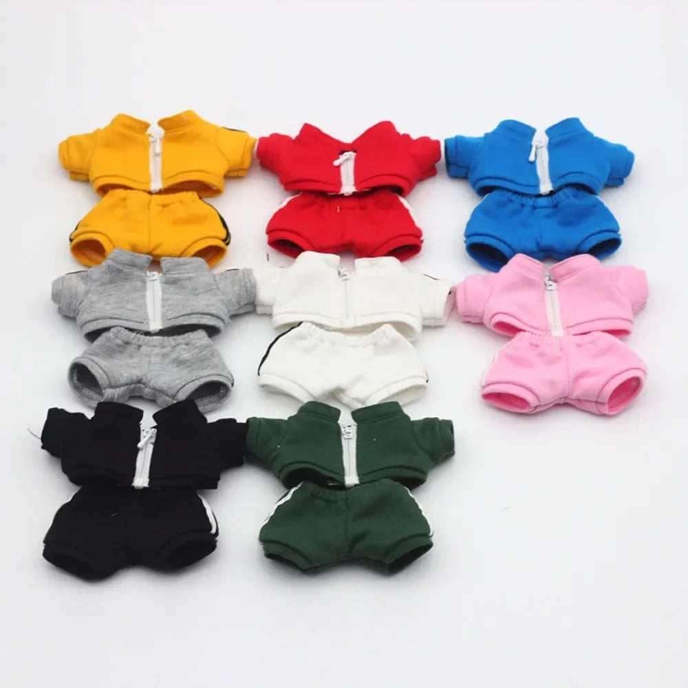 Image of Labubu Doll Casual Clothing - Solid Color Sportswear Suit, Breathable Cotton Outfit Change Doll Clot