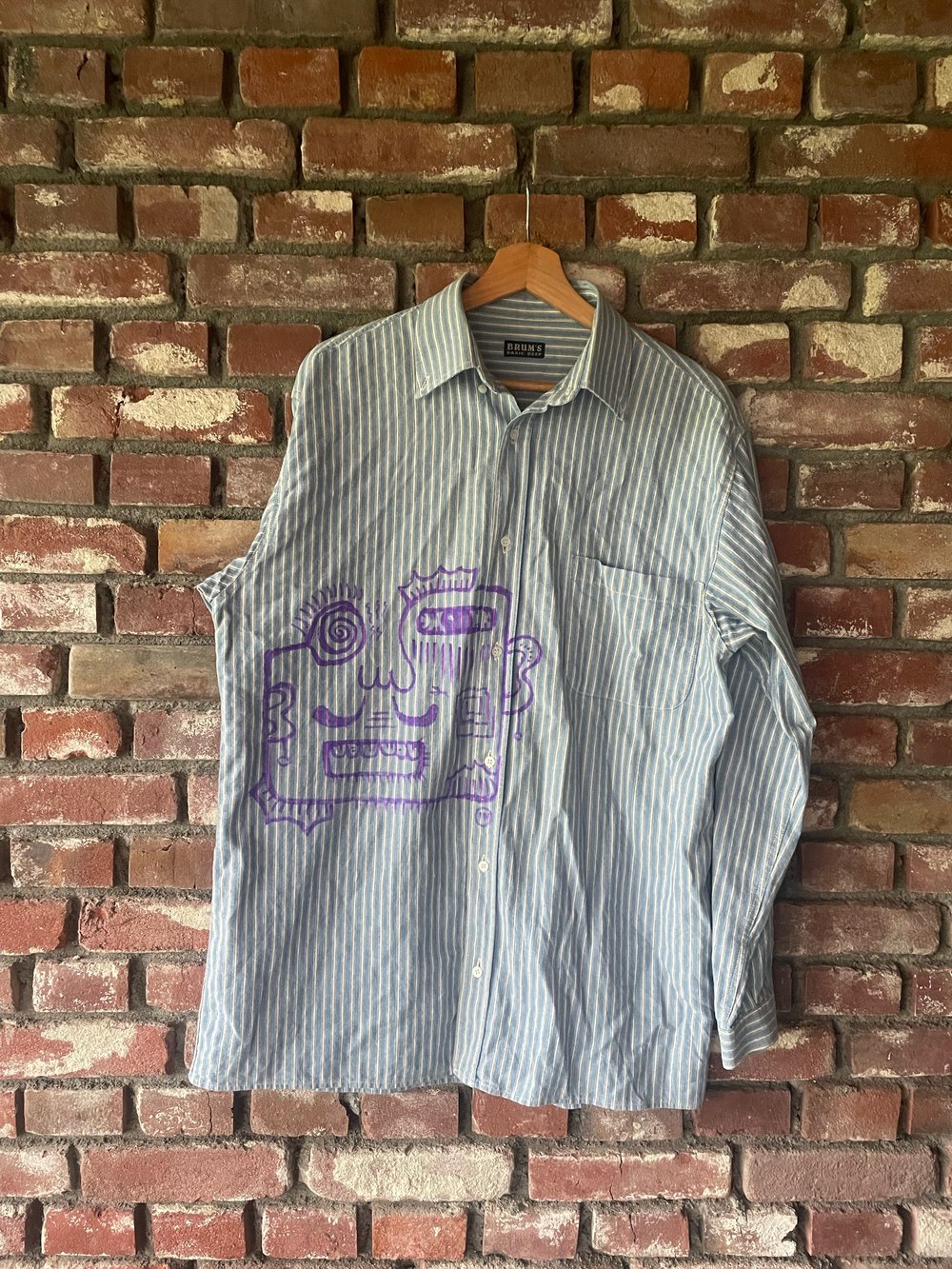 doodle artsy shirt blue purple