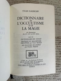 Image 8 of Le dictionnaire de l’occulter de la magie d’Yvan Galikoff, Édition luxe J. de Bonnot, 1992.