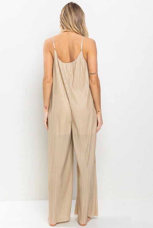 Image of Pleated Sleeveless Jumpsuit