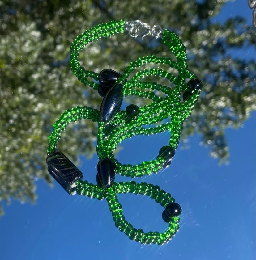 Image of "Accents With Green" Waist Bead