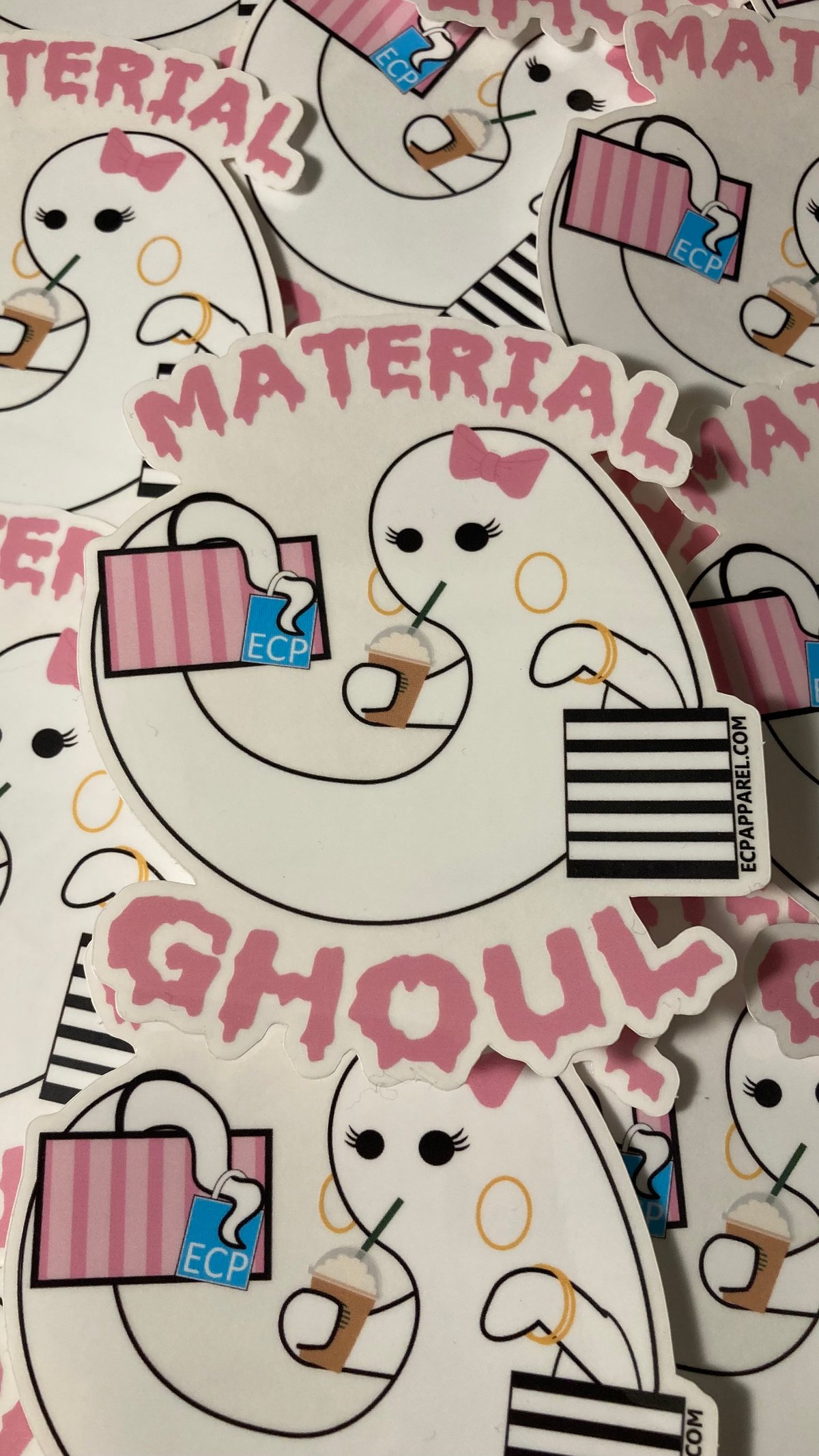 “Material Ghoul” Die-cut Clear Sticker