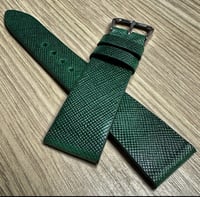 Image 2 of Green Marbled Saffiano Watch Strap