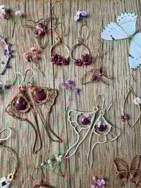 Image 7 of Copper Luna Wing Earrings with Ruby