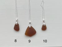 Image 3 of Sterling Silver & Brown Sea Glass Stocking Filler Necklace