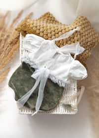 Image 2 of Newborn Photo Prop Set – Bodysuit & Headband – Alexandra (Army green -White)
