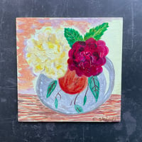 Image 3 of Two Roses in a Grey 1930s Jug