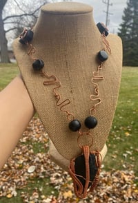 Image 1 of Obsidian & Copper Necklace 