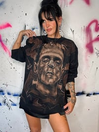 Image 3 of “THE MONSTER” CUSTOM BLEACH PAINTED PULLOVER SWEATSHIRT LARGE