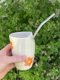 Image 2 of Orange Flower straw cup