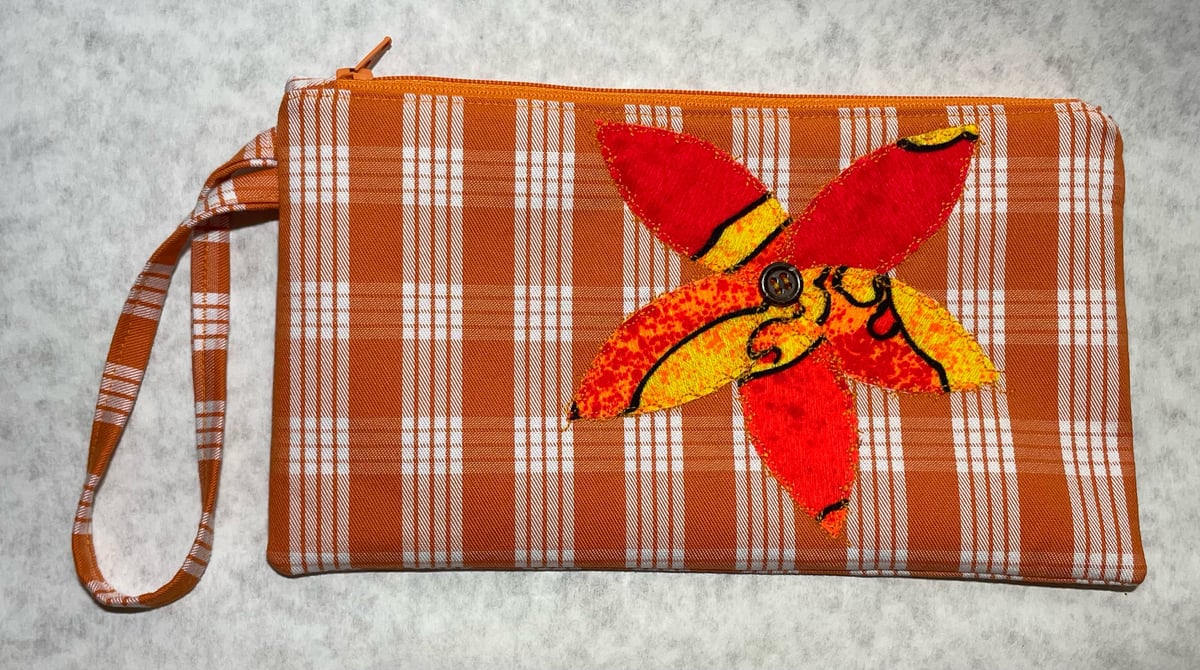 Image of Orange Palaka clutch