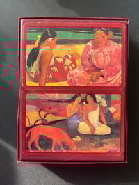 Image 5 of Coffret vintage Grimaud de 2 jeux de 54 cartes, dos tableau Paul Gauguin