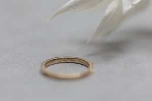 Image of 18ct Yellow Gold 2mm, Latin engraved ring