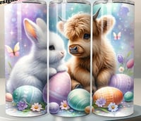 highland cow & bunny 20oz tumbler