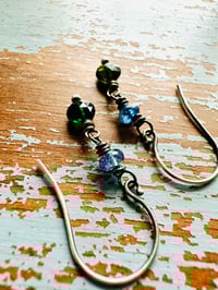 Image 6 of kyanite and green tourmaline earrings