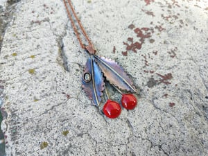 Cherry and ladybug pendant 