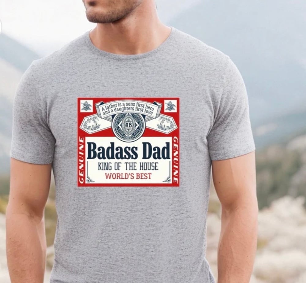 Image of Badass mama or Badass dad unisex white tshirt