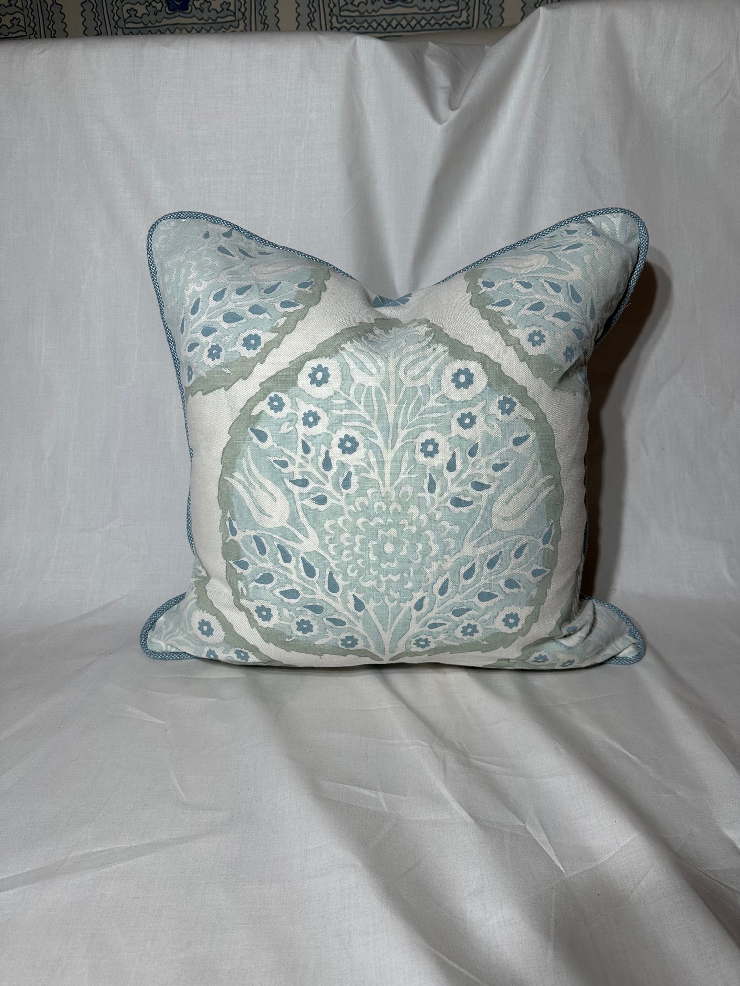 Image of Blue/green leaf pillows set of 2