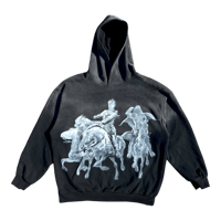 Image 1 of Ghost Warrior Horsemen - XL Gradient Acid Wash Charcoal Grey / Black