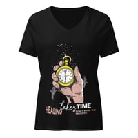 Image 5 of Women’s HEALING PROCESS relaxed v-neck t-shirt