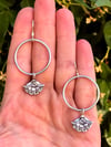 FLORAL DROP HOOPS